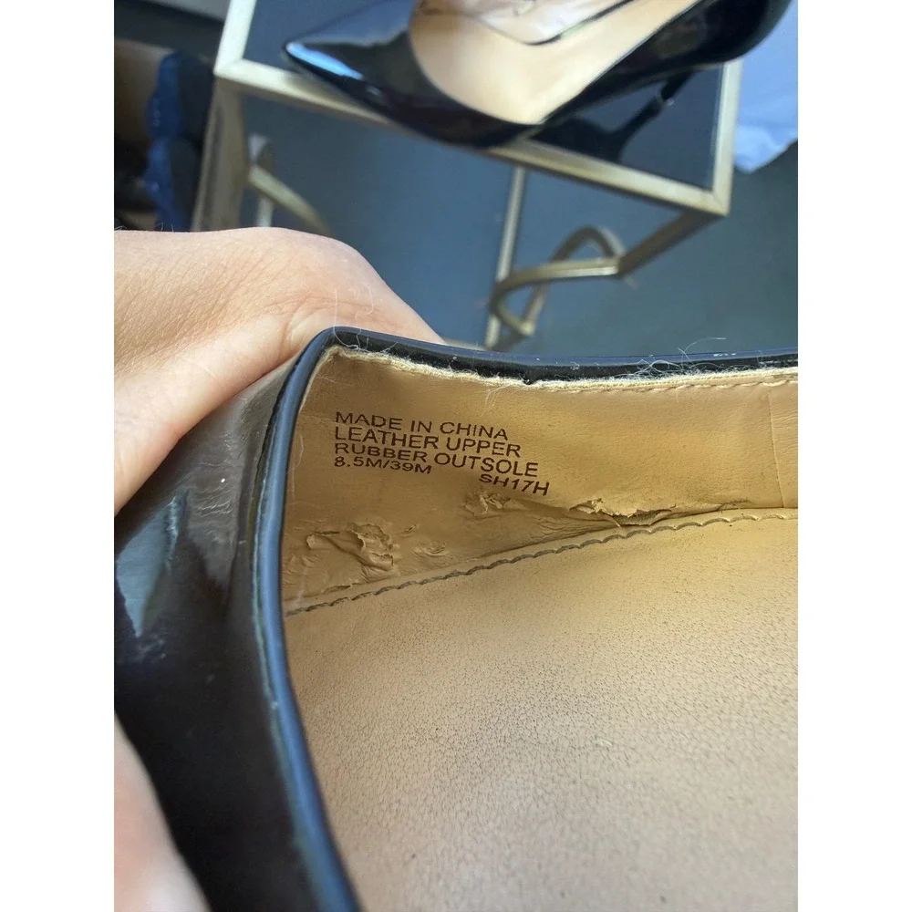 Michael Kors Black Patent Leather Pointed‎ Toe Stiletto Pumps Heels 8.5M SH17H